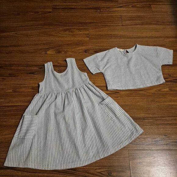 Ira Loves Mae 2-piece Striped Linen Dress Girls Size 7 - Picture 4 of 4